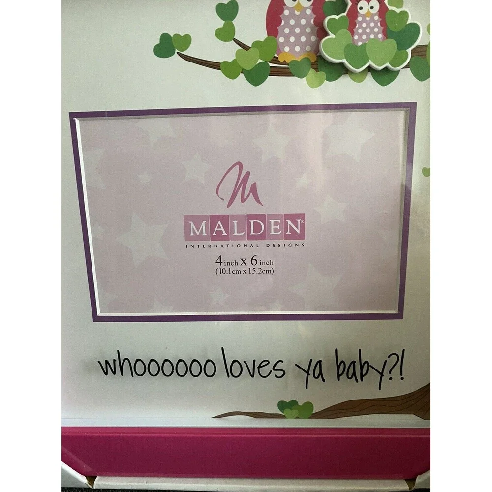 NIB - Malden Frame Pink with Owls “whooooo loves ya baby?” Baby Shower Gift